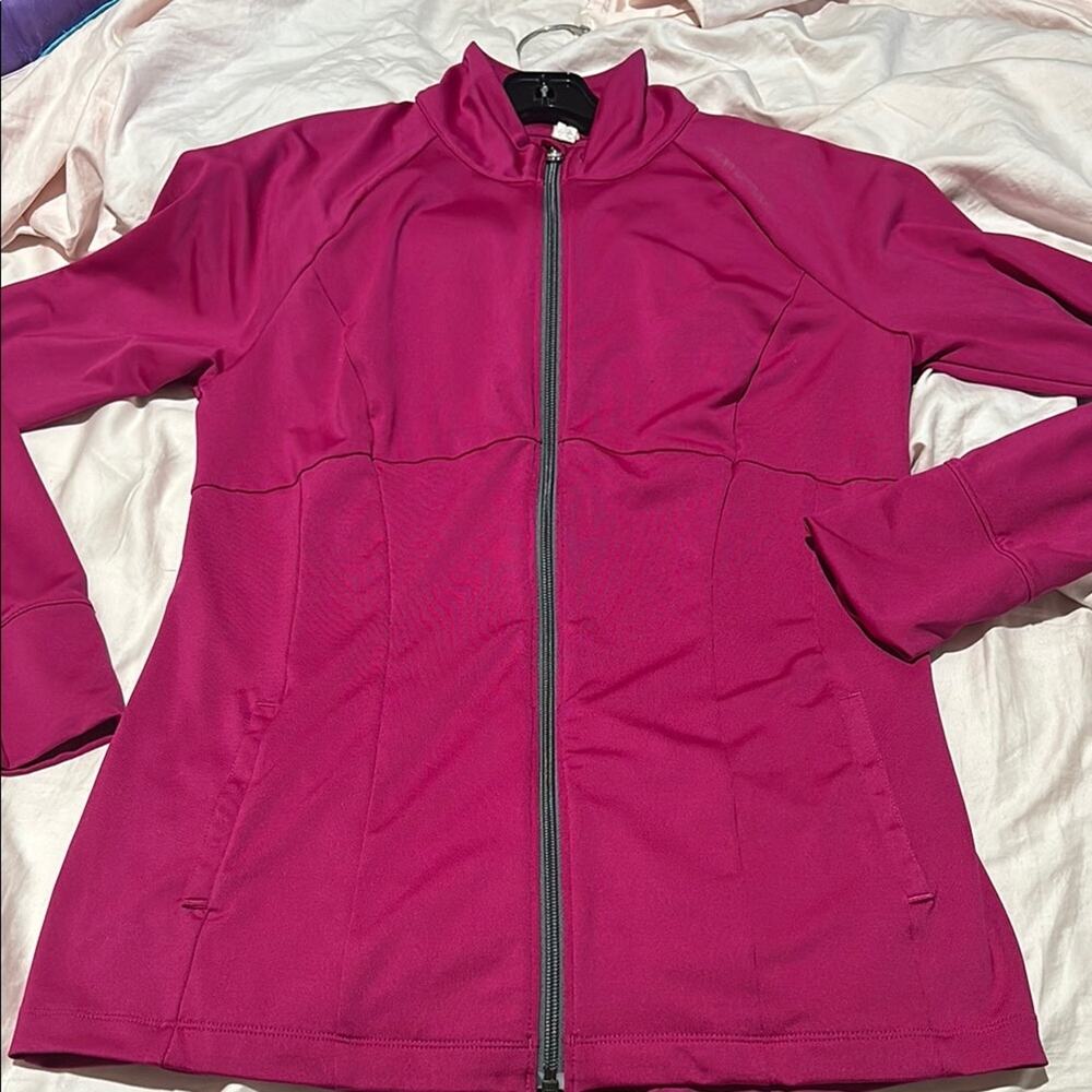 Pink under armour Jacket L with Full-Length Zipper and Smooth Finish stretch guc